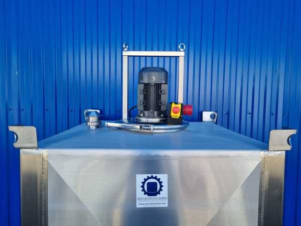 1000L Edelstahl Transportbehälter mit Dissolver