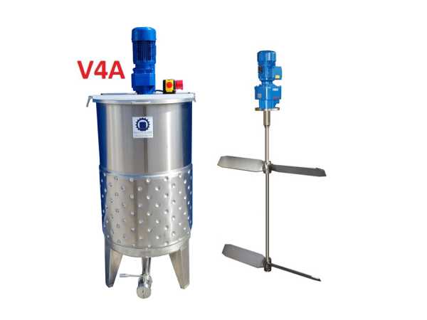 337L heat-/coolable stainless steel mixing tank with paddle agitator