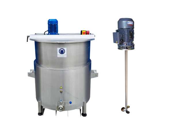 545L electrically heated stainless steel mixing tank with propeller mixer