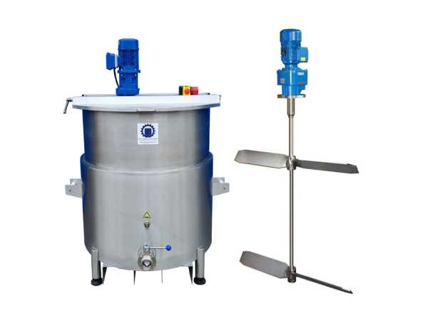 545L  elektrisch beheizter Rührwerksbehälter mit Balkenrührwerk