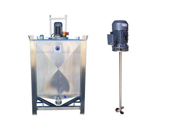 1000L Edelstahl Transportbehälter mit Propellerrührwerk