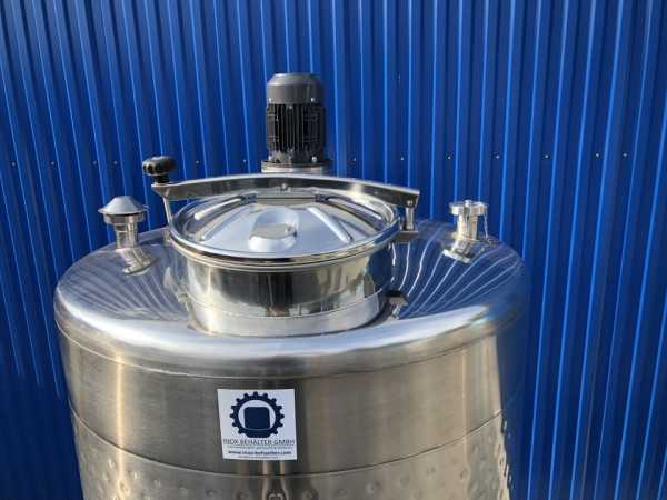 1305L heat-/coolable stainless steel tank with thermoplate and propeller mixer