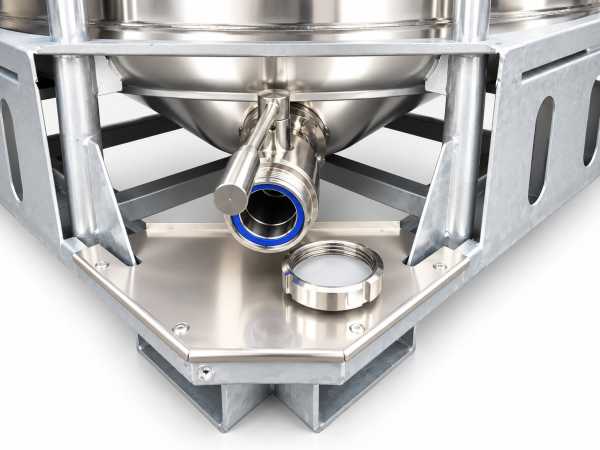 1000L stainless steel IBC with paddle agitator