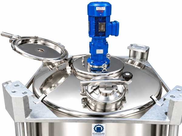1000L stainless steel IBC with paddle agitator
