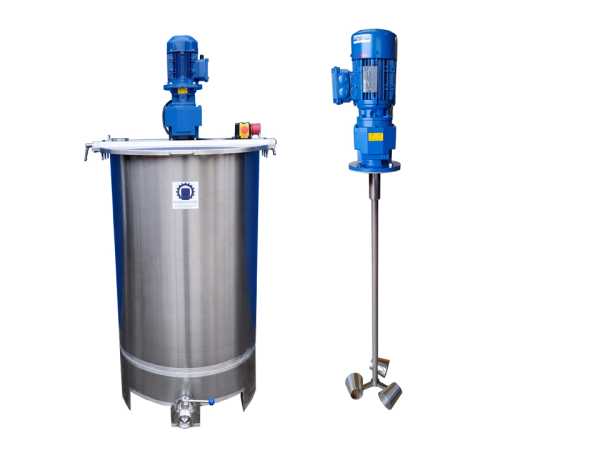 550L stainless steel transport vessel with cup stirrer agitator