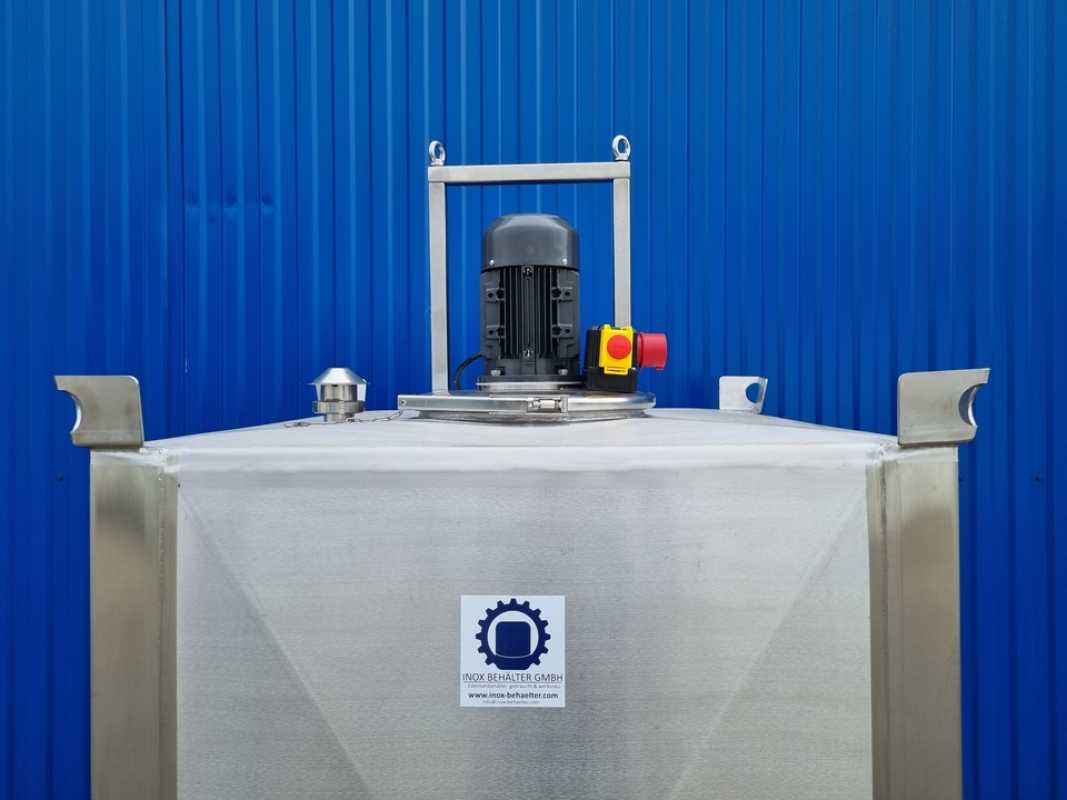 1250L Edelstahl Transportbehälter mit Dissolver