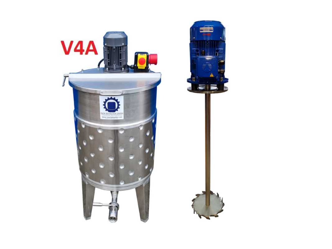 109L heat-/coolable stainless steel mixing tank with dissolver