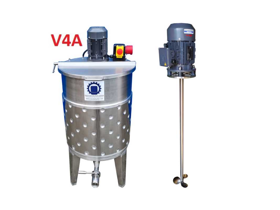 109L heat-/coolable stainless steel mixing tank with propeller mixer