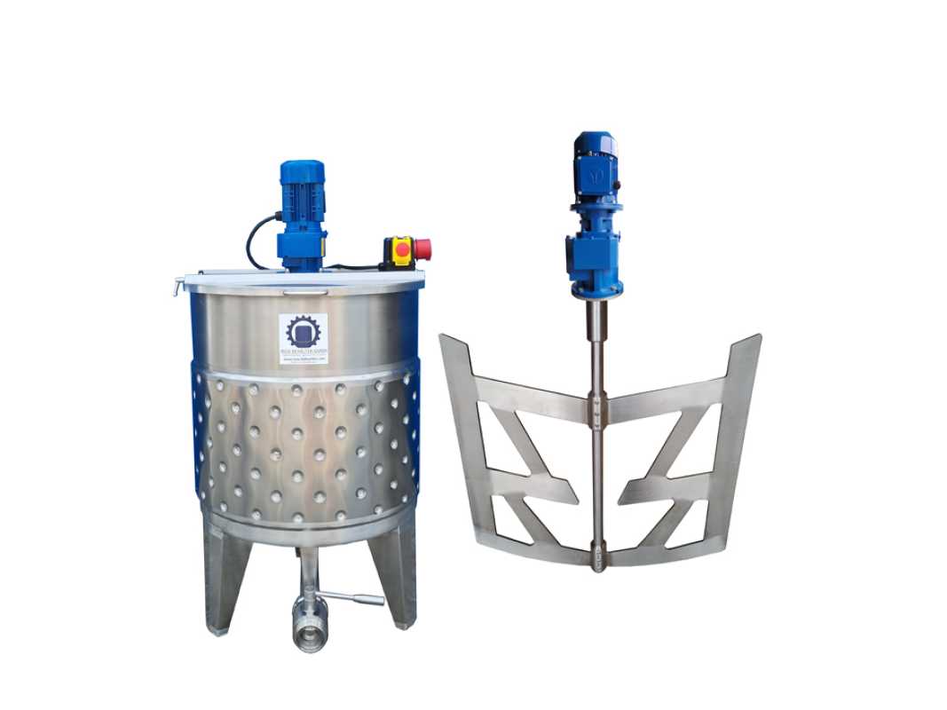 221L heat-/coolable stainless steel mixing tank with anchor agitator