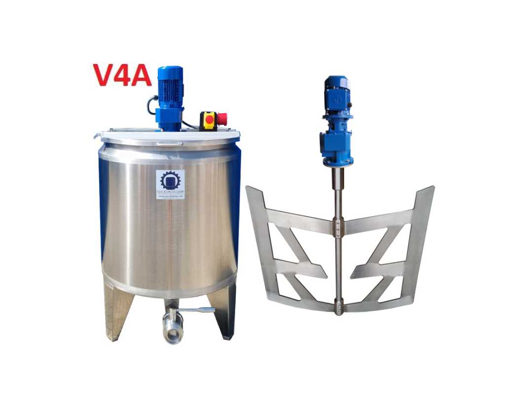 221L heat-/coolable stainless steel mixing tank with insulation and anchor agitator