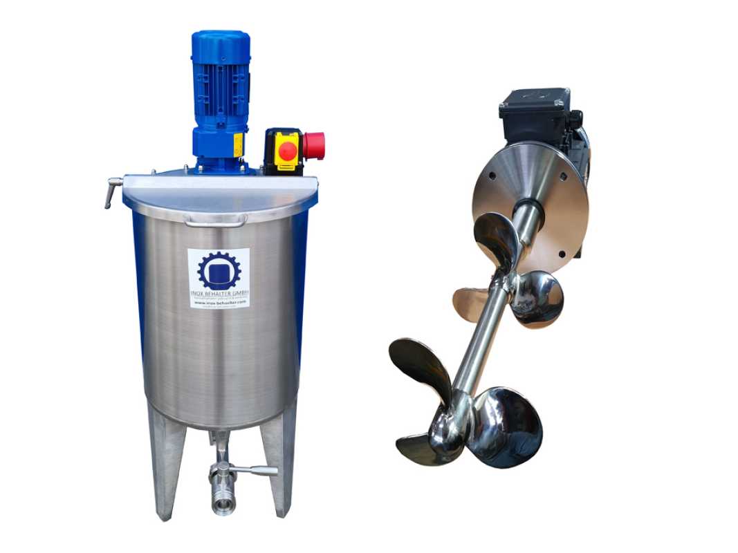 57L Edelstahl Rührwerksbehälter mit Getrieberührwerk