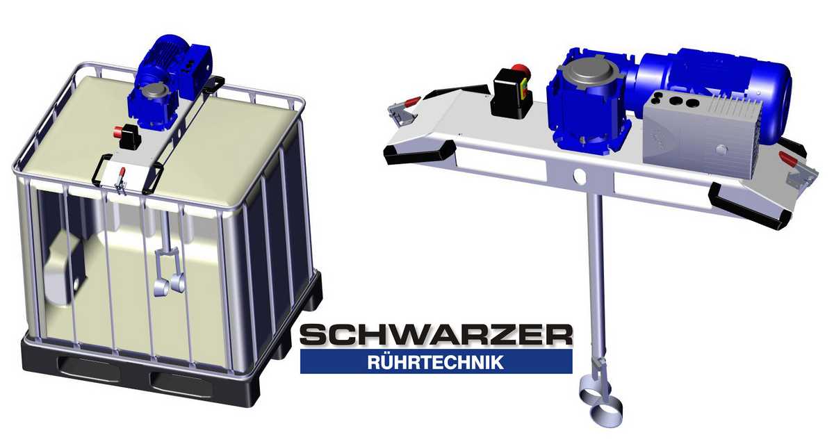 Containerrührwerk Typ IBC-0260 für Medien bis 20000 m/Pas im IBC 1000L