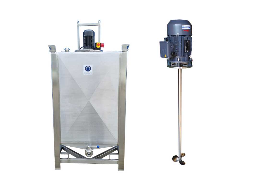 1250L Edelstahl Transportbehälter mit Propellerrührwerk