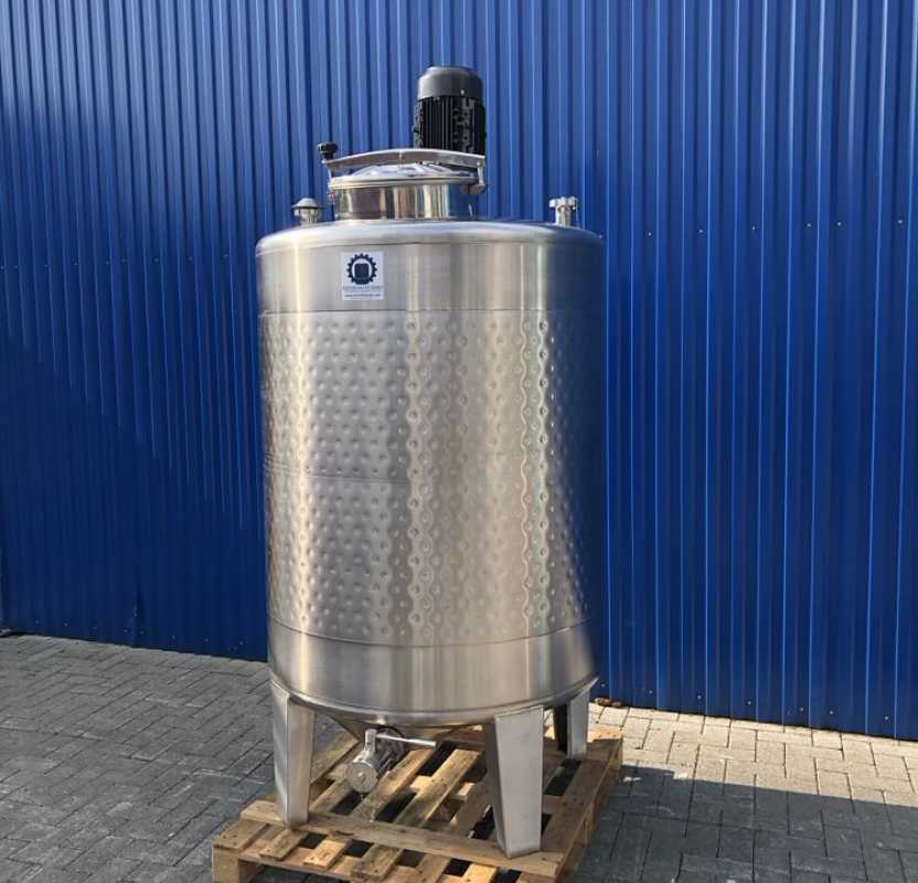 1305L heat-/coolable stainless steel mixing tank with agitator and thermoplate