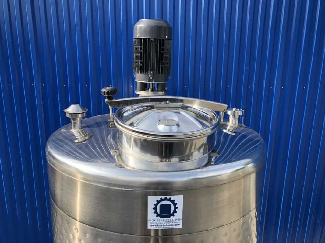 1305L heat-/coolable stainless steel mixing tank with agitator and thermoplate