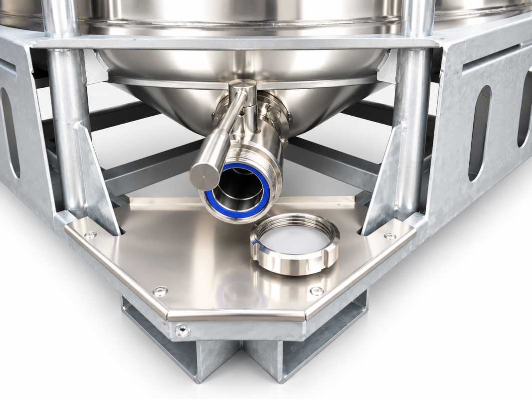 1000L stainless steel IBC with paddle agitator