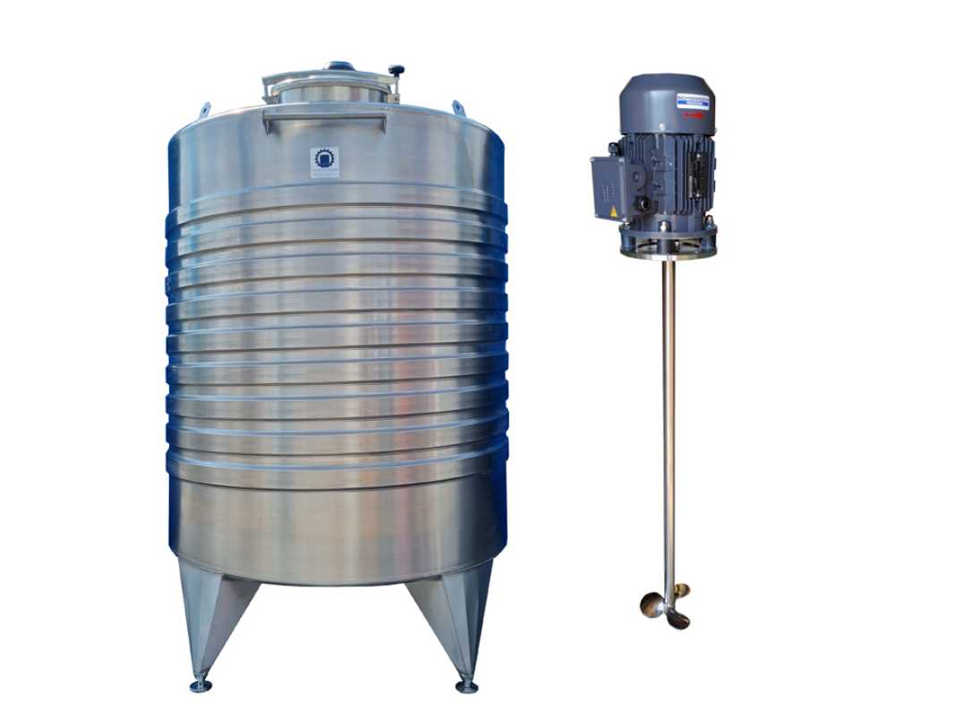 5589L heiz-/kühlbarer Edelstahlbehälter mit Halbrohrschlange und Propellerrührwerk