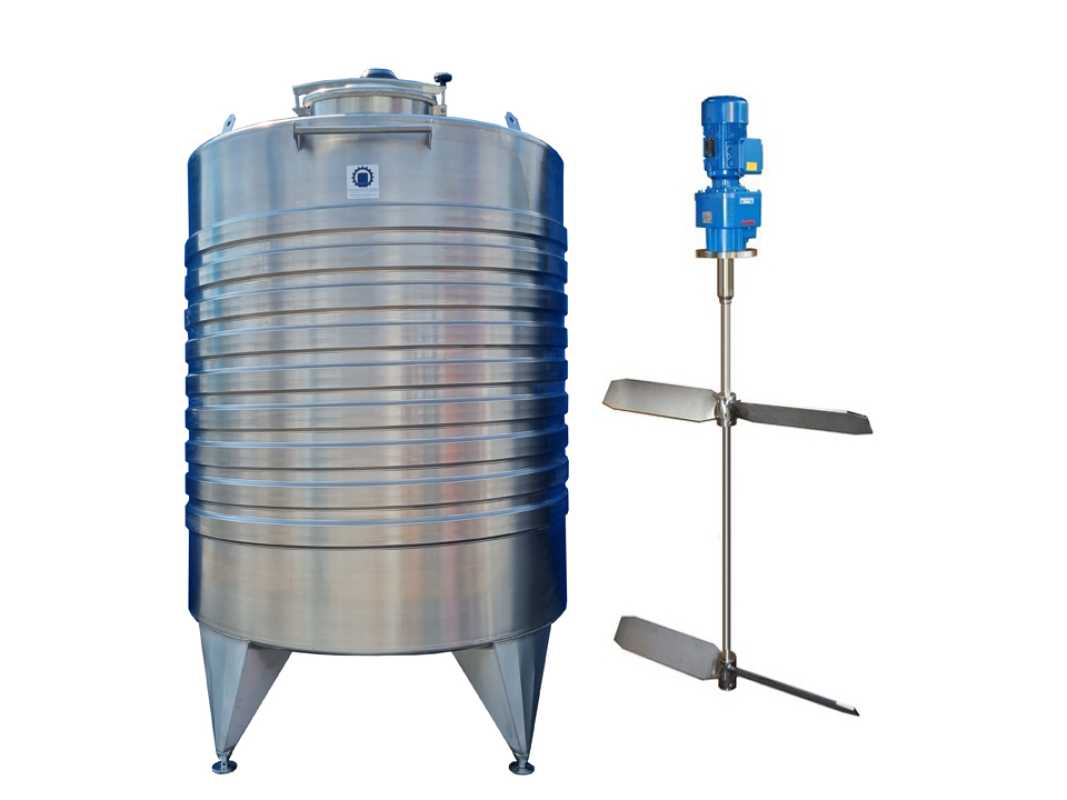 5589L heiz-/kühlbarer Edelstahlbehälter mit Halbrohrschlange und Balkenrührwerk