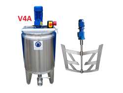109L heat-/coolable stainless steel mixing tank with insulation and ancher agitator