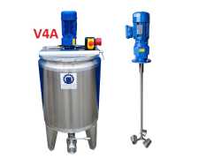 109L heat-/coolable stainless steel mixing tank with insulation and cup stirrer