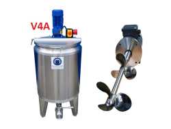 109L heat-/coolable stainless steel mixing tank with insulation and gear agitator