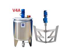 221L heat-/coolable stainless steel mixing tank with insulation and anchor agitator