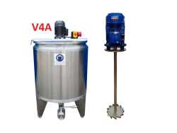 221L heat-/coolable stainless steel mixing tank with insulation and dissolver