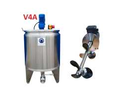 221L heat-/coolable stainless steel mixing tank with insulation and gear agitator