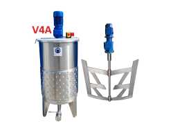 337L heat-/coolable stainless steel mixing tank with anchor agitator