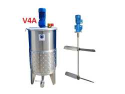 337L heat-/coolable stainless steel mixing tank with paddle agitator