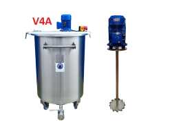 510L stainless steel mixing vessel with dissolver on wheels