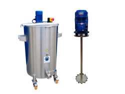 250L electrically heated stainless steel vessel with digital control unit and dissolver