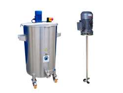 250L electrically heated stainless steel vessel with digital control unit and propeller mixer