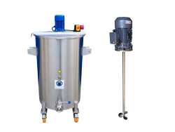 250L electrically heated stainless steel mixing tank with propeller mixer