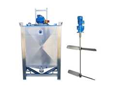 1000L Edelstahl Transportbehälter mit Balkenrührwerk