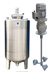 1533L heat-/coolable stainless steel mixing tank with agitator and thermoplate