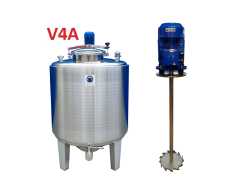 1000L heat-/coolable stainless steel mixing tank with insulation and dissolver